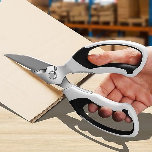BoFuYuan Utility Scissors All Purpose heavy duty 8-Inch White - color: White