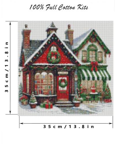 askkqtx Christmas Stamped Cross Stitch Kits for Adults 14x14 Inch - color: XJ011