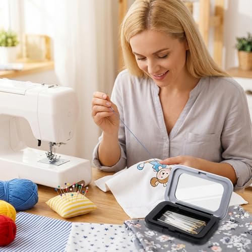 JJUNW 2 PCS Magnetic Needle Holder Case, Portable Sewing Pin Storage Case