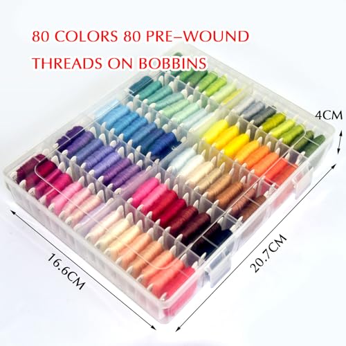 Friendship Bracelet String Kit String Bracelet Making Kit with 80 Skeins Embroidery Floss Cross Stitch Thread with Storage Box - color: 80 colors