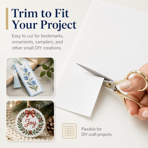 Needlepoint Canvas 18 Mesh, Cotton & Linen Blend, White, 18" x 20" - size: 18-Mesh