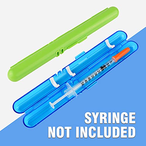 Medarchitect PSC (MA-PSC) Portable Travel Insulin Prefilled Syringe Case for Diabetes - color: Dark Blue Transparent+solid Green