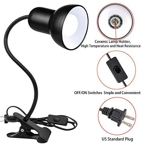 Desk lamp, Clip on Lamp, Clip On Reading Light, Gooseneck Lamp On Cable
