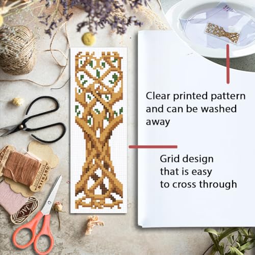 ORIGACH 6 Set Tree of Life Cross Stitch Bookmark Kit for Beginner - style: Tree of Life