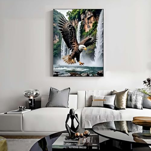 Eagle Cross Stitch Kits for Beginners Adults, Patterns Dimensions Needlepoint Art Crafts,Counted Cross Stitch Kits Embroidery Kits for Beginners Adults for Home Decor 11.8X15.7inch - color: Cross Stitch-1011-3