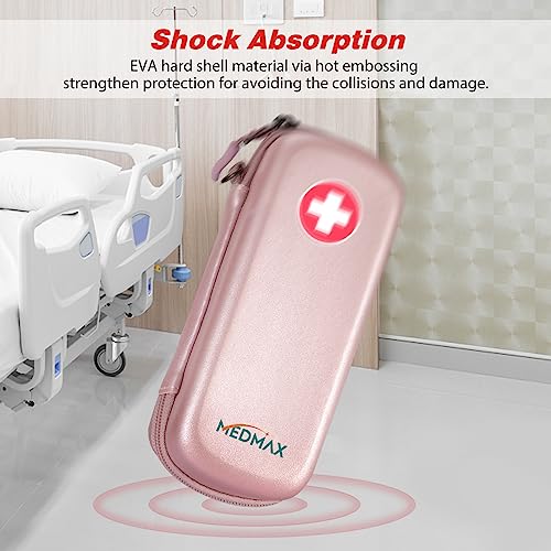 MEDMAX Epipen Medical Carrying Case Hard Shell EVA Travel Organizer Bag - color: Rose Gold