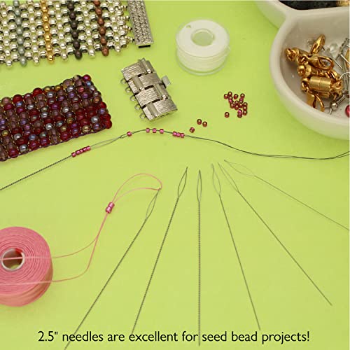 The Beadsmith Basic Elements Collapsible Eye Needles – 2.5 Inch Long – Flexible Twisted Wire – Large Eye, Easy to Thread – 4 Extra Heavy Needles - size: Extra Heavy - 2.5" Long - 4 Needles