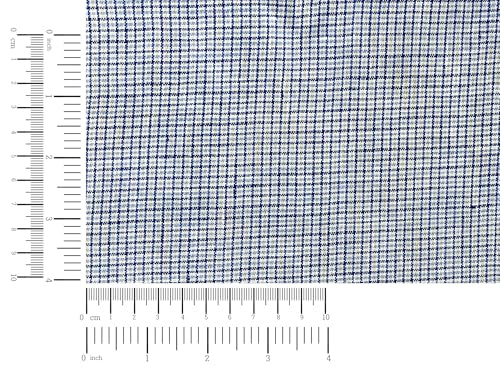 100% Linen Fabric – Checks & Plaids, Lightweight, Soft Pre-Washed – 51-52” Wide – Perfect for Sewing, Quilting, Apparel & Home Projects (3 Yard pre Cut, Mini Gingham Blue 7340) - size: 3 yard pre cut