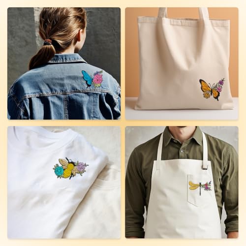 18Pcs Insects Flowers Water Soluble Hand Sewing Stabilizers - style: Insects