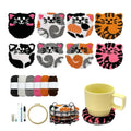 Punch Needle Kit for Beginners Adults Easy Needle Punch Embroidery Tool Set Including Threader Instruction Fabric Hoop Yarn Coaster DIY Making Kit Supplies,Set of 8 Cat Cute Pet Art Crafts Gifts - color: Cat