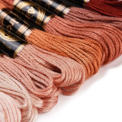 8 Skeins Embroidery Floss Friendship Bracelet String 0.5mm Cross Stitch Embroidery Thread for Jewelry Making Bracelet Knitting Stitching Craft Supplies, PeachPuff - color: PeachPuff, 8 Skeins
