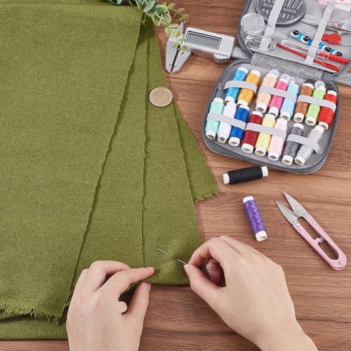 59 Inch Dark Olive Green Linen Cotton Canvas Fabric by The Yard Sheet Quilting Upholstery Blend Embroidery Fabrics for Sewing Making Needlework Clothes Painting Home Decor Arts Crafts Supply - color: Green, size: 1500x1000mm