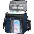F-color Crossbody Shower Caddy Portable - Shower Bag with Hands-Free Strap - color: Dark Blue with Strap
