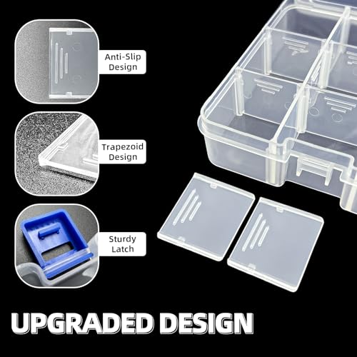 DUOFIRE Plastic Organizer Storage Box, Adjustable Divider 18 Grids, 4 Pack - color: 2White-Pink-Blue, size: 18Grid-4pcs
