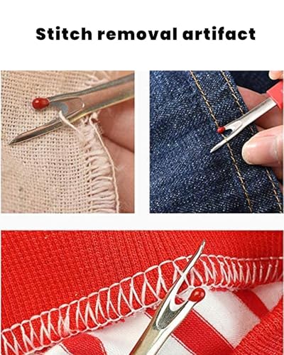 6PCS Seam Ripper Tool with Zipper Bag, Steam Stitch Sewing Tools Includes 2 Large/2 Small Stitch/Sewing Scissors and Tape Measure, Removers for Precision Sewing and Crafting