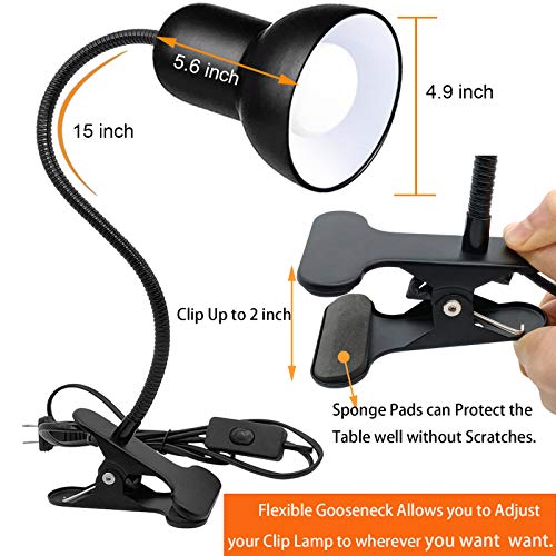 Desk lamp, Clip on Lamp, Clip On Reading Light, Gooseneck Lamp On Cable