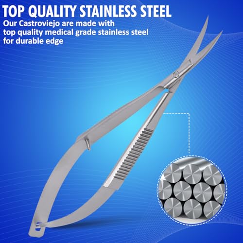 Micro Scissors 4.5" Curved Stainless Steel Embroidery Scissors Extra Sharp Applique Scissor Stitch Cutting for Eyebrow Trimming scissor for Grooming Sewing Arts & Craft Spring scissor.
