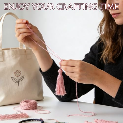 Premium Rainbow Color Embroidery Floss - Cross Stitch Threads - Friendship Bracelets Floss - Crafts Floss - 14 Skeins Per Pack Embroidery Floss, Medium Rose Gradient - color: Rose Gradient