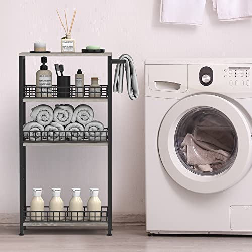 NOVIMANGO Slim Storage Cart Narrow Kitchen Cart 4 Tier, Grey - color: Grey