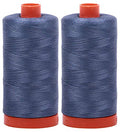 2-Pack - Aurifil 50WT - Blue Grey (1126) Solid - Mako Cotton Thread - 1422 Yards Each - color: 2-pack - Blue Grey 1126