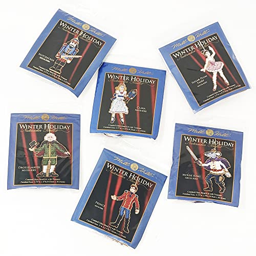 Nutcracker Ballet Mill Hill Beaded Counted Cross Stitch Kits (2008) Set of 6, Plus Decorative Needleworker Sticker