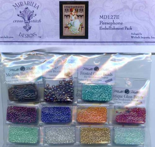 Persephone Kit Beaded Counted Cross Stitch by Nora Corbett Mirabilia Designs MD127 (Bundle: Chart, Beads, Silk Floss)