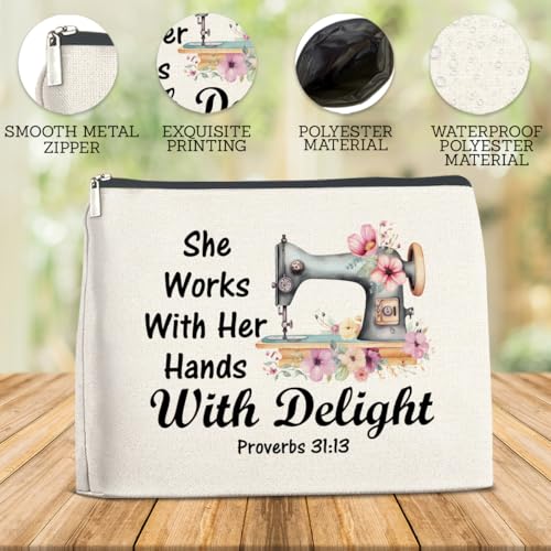 Sewing Makeup Bag Gifts for Women Quilting Cosmetic Bag Organizer - color: Multicolor C