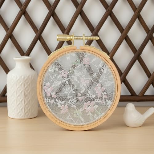 3 Inch Embroidery Hoop, 2 Pieces Beech Wood Small Embroidery Hoops Round Cross Stitch Hoop Ring Embroidery Frames for Art Craft Sewing, Home Ornaments, Christmas Decoration - size: 3 inch