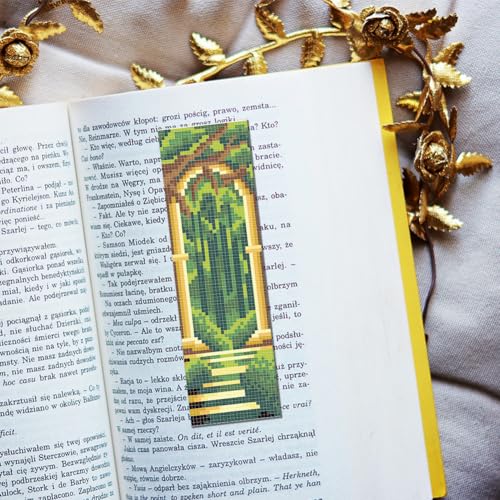 FREEBLOSS 6 Set Cross Stitch Bookmark Kits for Beginner Castle Night View Stamped Cross Stitch Kit DIY Embroidery Bookmark Kit with Instructions 8" x 2.4" - style: Arch