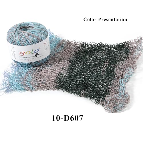 golo Crochet Thread Size10 Space-Dyed Yarn for Hand Knitting D610 - color: D610
