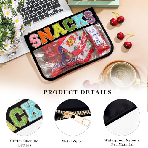 DYSHAYEN Clear Snacks Bag for Travel - color: Black-Snacks