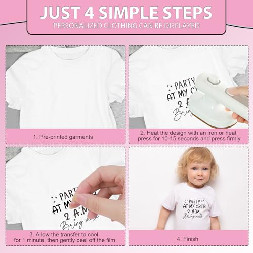 30 Pcs Baby Shower Dtf Transfers Ready to Press for Bibs Bodysuit - color: Baby Shower