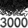XIANNVXI 3000pcs Black Glass Bugle Beads - color: Black