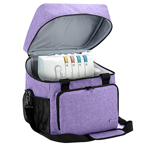 LUXJA Serger Machine Carrying Case with Bottom Wooden Board, Purpe - color: Purple