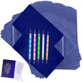 Yesallwas 100 Sheets Blue Carbon Paper for Tracing Paper Graphite Transfer Paper with Embossing Stylus Set, Idea for Wood/Paper/Canvas and Other Art Surfaces Tracing Copy(A4/8.3 x 11.5 Inches) - color: Blue