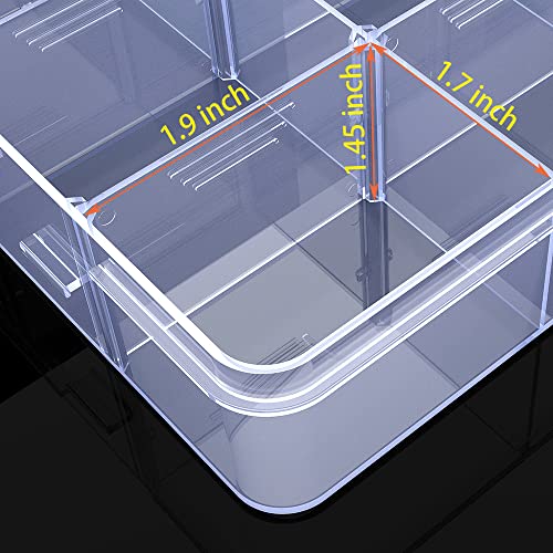 Plastic Organizer Box,12 Grid Tackle Box Organizer with Adjustable Dividers - color: Clear, size: 1x 12 Grids