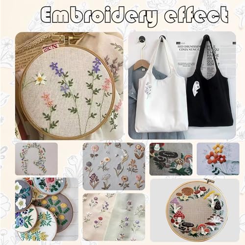Yayatty Water Soluble Stabilizer for Embroidery, 179PCS Water Soluble Embroidery Patterns Stick and Stitch Embroidery Paper with Pre-Printed Flower Patterns Adhesive Hand Sewing Stabilizers for Sewing - color: Style C