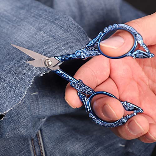 YOUGUOM Embroidery Scissors, Small Sharp Pointed Detail Shears - color: Blue