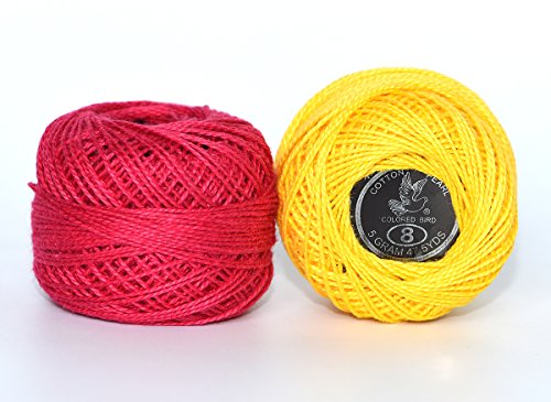 LE PAON 48 Crochet Thread Set Balls 100% Long-Staple Cotton Rainbow Colors of Size 8 Threadand Free 30 Golden Needles 48 Balls for Crochet Hardanger Cross Stitch Needlepoint Hand Embroidery - color: 48 Solid colors