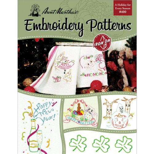Aunt Martha's 405 A Holiday for Every Season Embroidery Transfer Pattern Book, Over 25 Iron On Patterns - size: 8.5 x 11 inches, style: Holiday