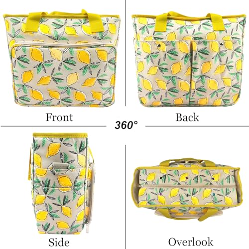 Knitting Bags and Totes Organizers Large Crochet Bag(Yellow Lemon) - color: Yellow Lemon