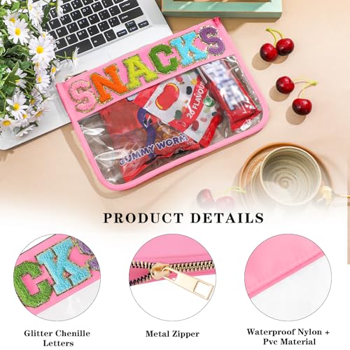 DYSHAYEN Clear Snacks Bag for Travel - color: Pink-Snacks