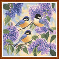 Redxing Counted Cross Stitch Kit for Beginners,Unprinted Needlepoint Kits for Beginners Cross Stitching Embroidery Kit 11CT Stitches kit-Three Little Birds on Tree 18x18 inch - color: SetColor22