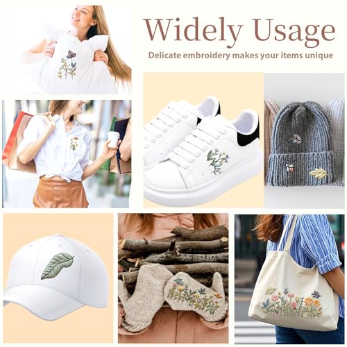 4 Sheets Water Soluble Embroidery Patterns, Stick and Stitch Patterns