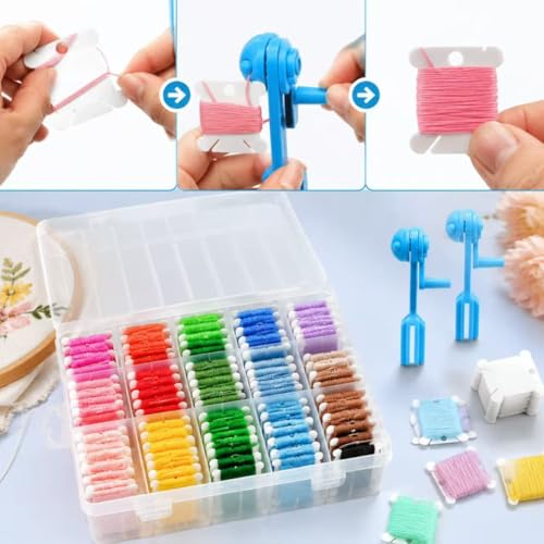 504 Embroidery Floss Organizer Kit – 500 Bobbins, 2 Winders, 2 Cases