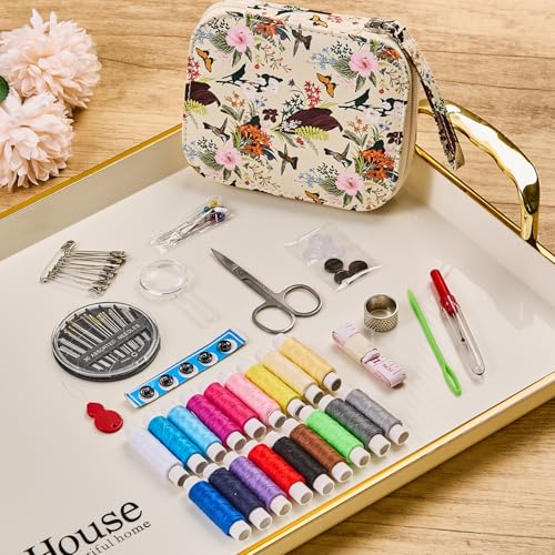 Travel Basic Hand Sewing Kit for Adults with Sewing Thread - color: Butterflies