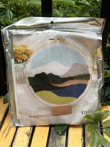 Meoe&heome Punch Needle Kit for Beginners, DIY Embroidery Set with 20+ Patterns(Wild Hills) - color: Wild Hills