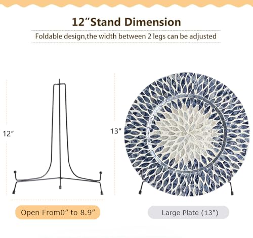 LIONWEI LIONWELI 12inch(2pack) Upgraded Anti-Slip Iron Plate Display Stand Black Easel Display Stand Photo Holder Stand,Displays Picture Frames, Decorative Plates, and Artworks - size: 12inch(2pack)
