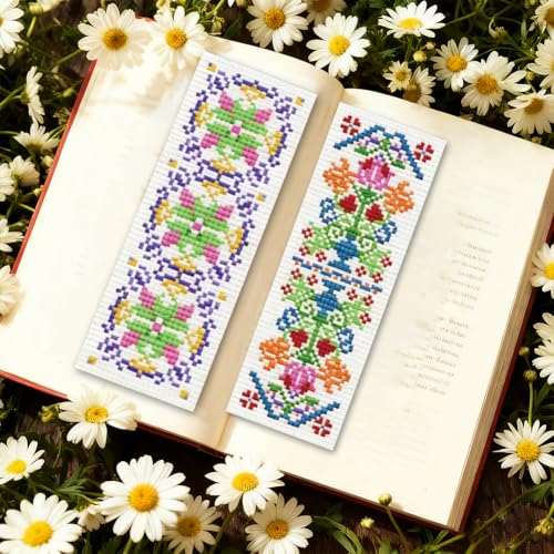 ORIGACH 6 Pack Colorful Folk Pattern Cross Stitch Kit - style: Colorful Vyshyvanka Style
