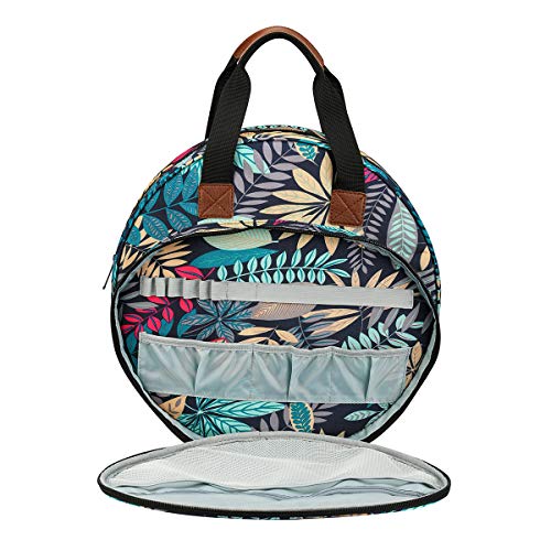 Embroidery Project Bag, Embroidery Kits Storage Bag,Multifunctional Bag for Crochet Hooks Embroidery Floss Organizer String Bracelet Kit Sewing Thread Accessories (Blue Leaf) - color: Blue Leaf